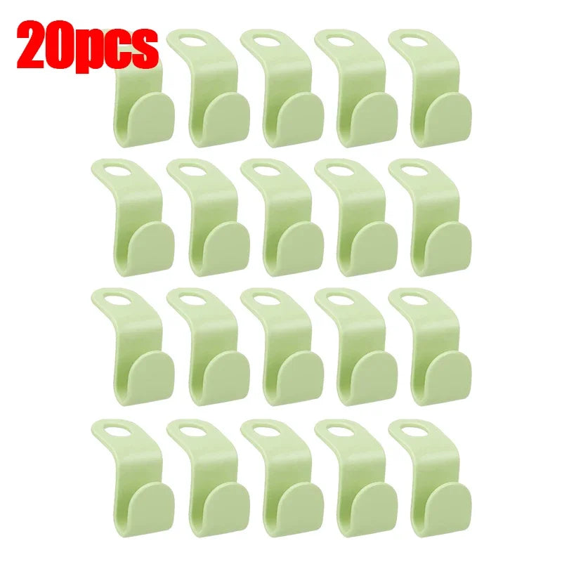 Space-Saving Clothes Hanger Connector Hooks