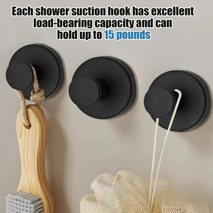 Black Shower Suction Hooks