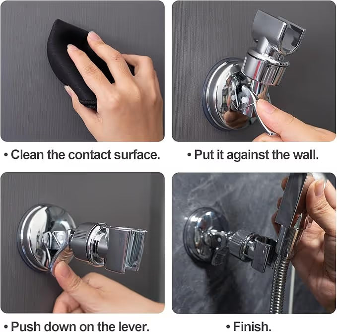 Adjustable Suction Cup Shower Head Holder (No Drill)