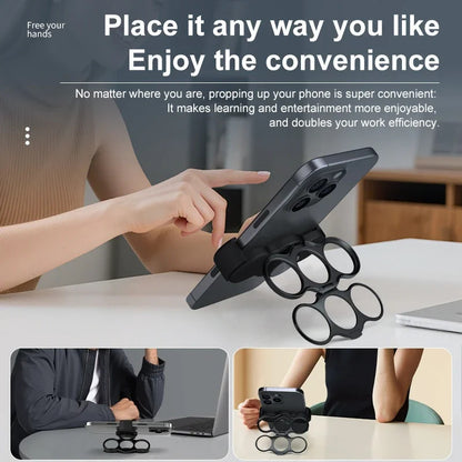 Dual-Ring Three-Finger Back Clip Holder