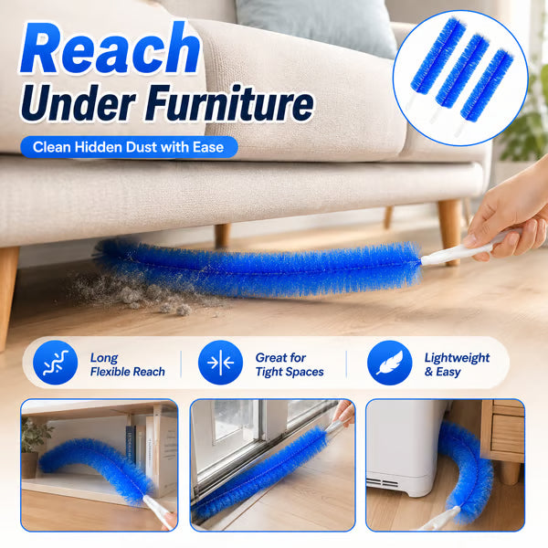 Bendable Microfiber Head, Reusable Dust Remover