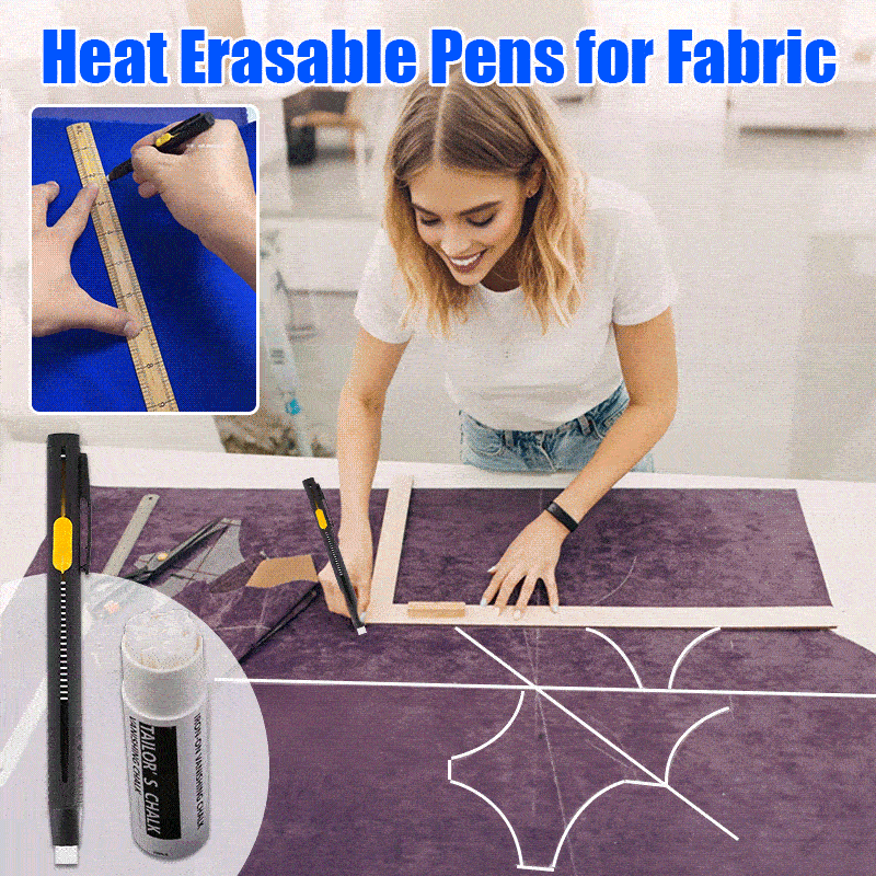 Heat Erasable Fabric Marker for Sewing, Embroidery, Quilting