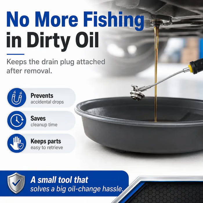 Flexible Magnetic Oil Drain Plug Remover Tool