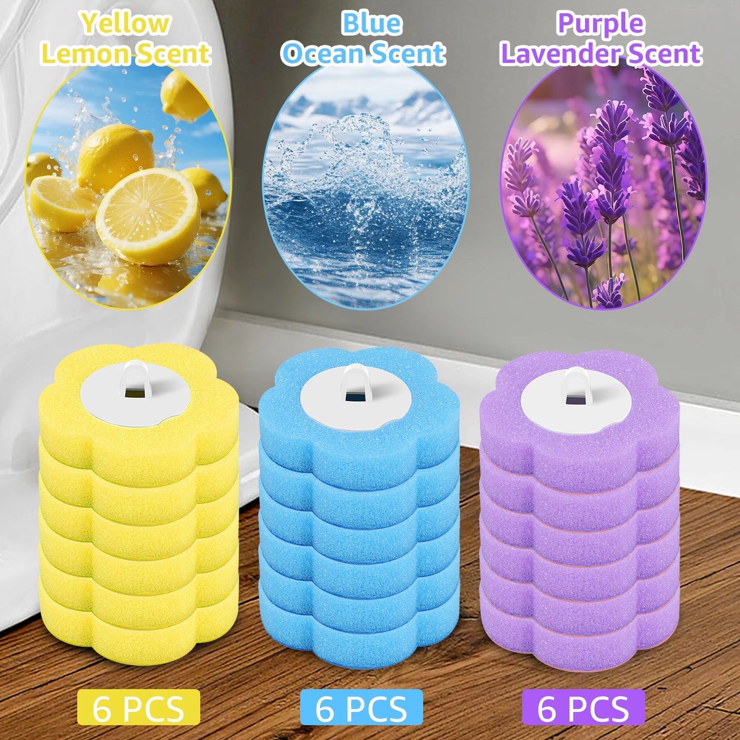 Toilet Scrubber Kit with Self-Cleaning Disposable Pads