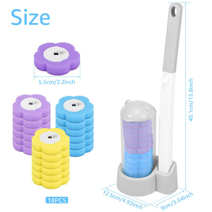 Toilet Scrubber Kit with Self-Cleaning Disposable Pads