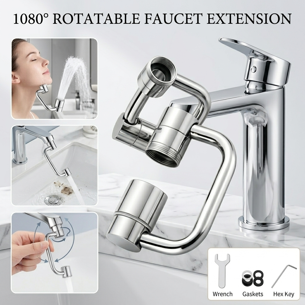 1080° Rotatable Faucet Aerator Extension