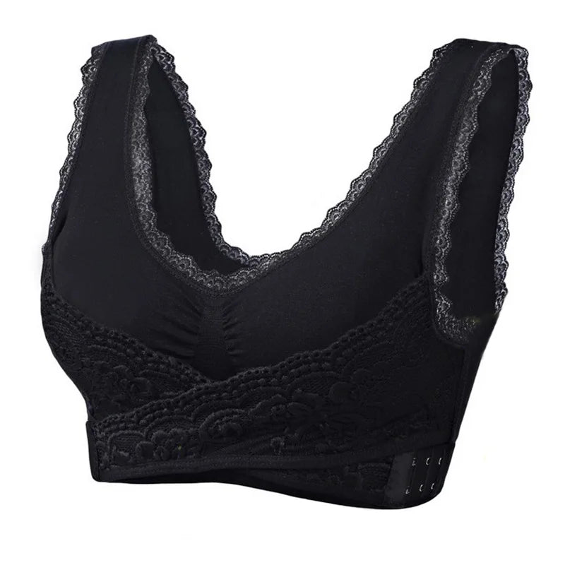 Instant Lift Front Cross Side Buckle Lace Bra
