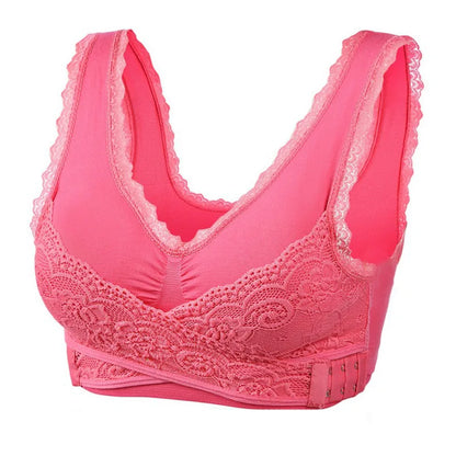 Instant Lift Front Cross Side Buckle Lace Bra