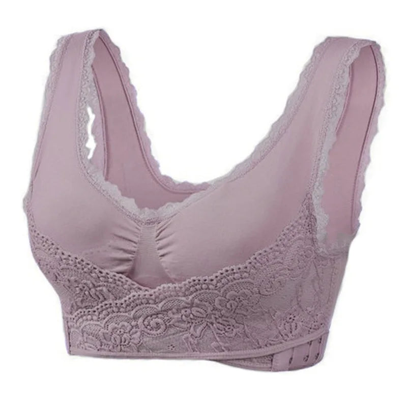 Instant Lift Front Cross Side Buckle Lace Bra