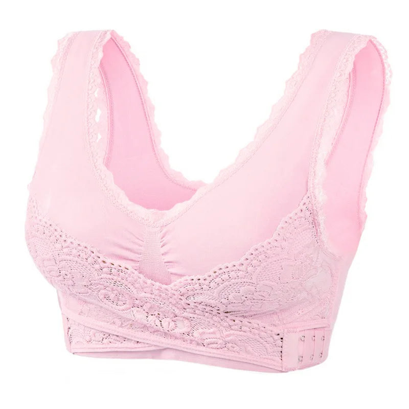 Instant Lift Front Cross Side Buckle Lace Bra