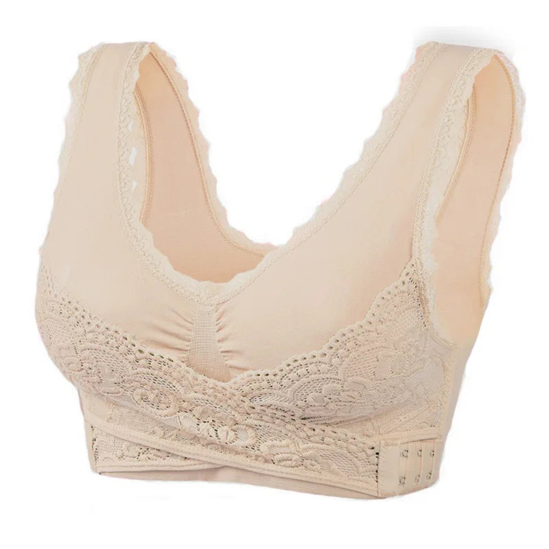 Instant Lift Front Cross Side Buckle Lace Bra