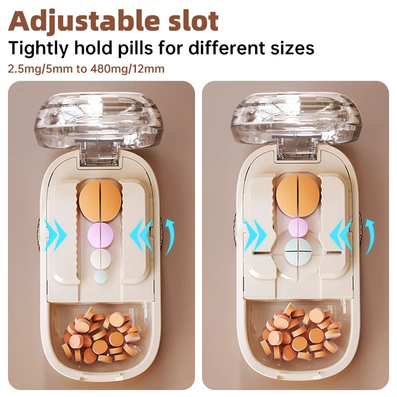 Portable Pill Box With Cutter