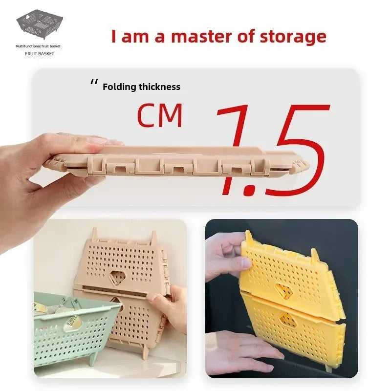 Foldable Multi-Functional Draining Storage Basket