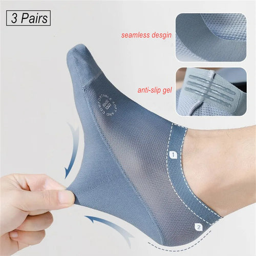 3-Pair Invisible Grip Socks Pack
