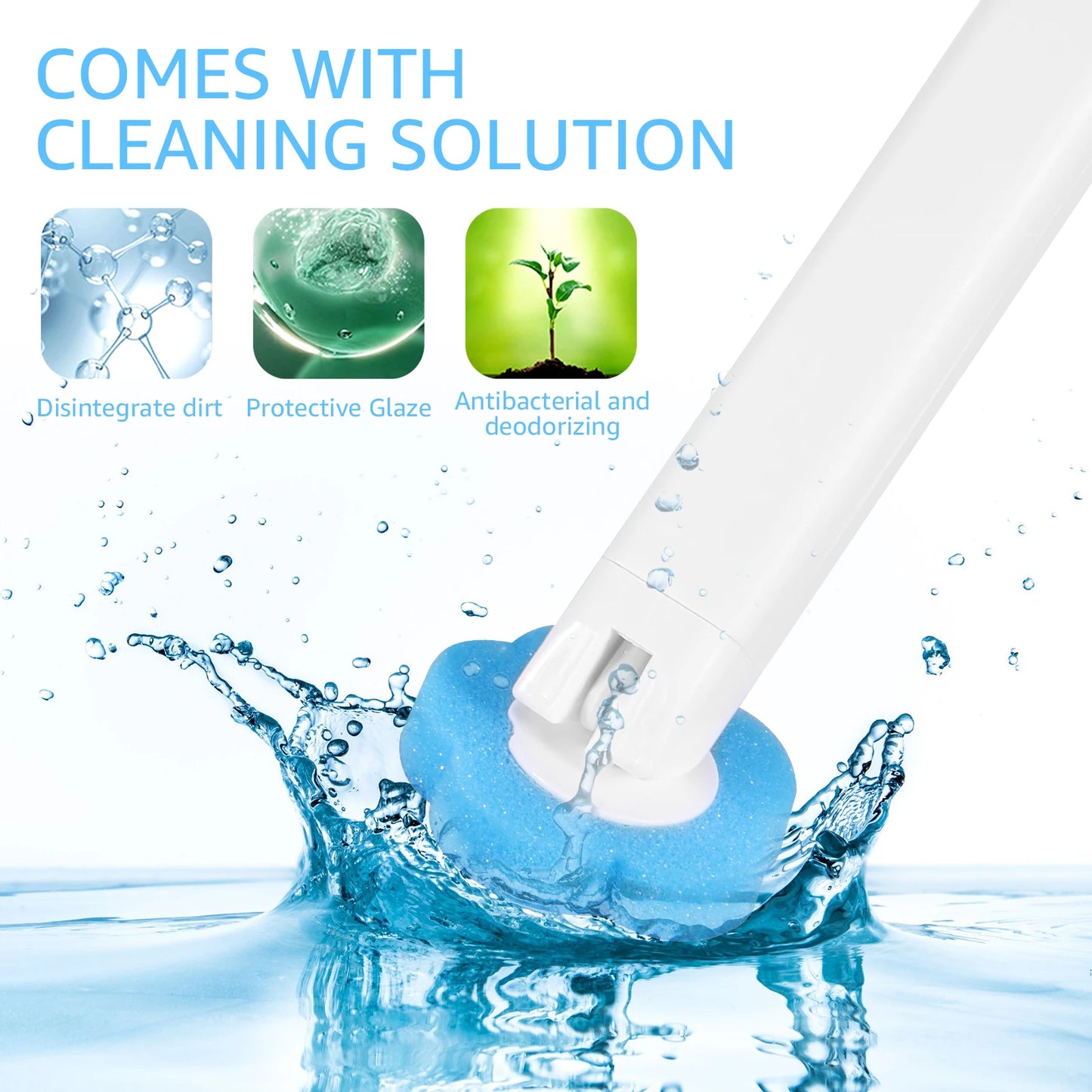 Toilet Scrubber Kit with Self-Cleaning Disposable Pads