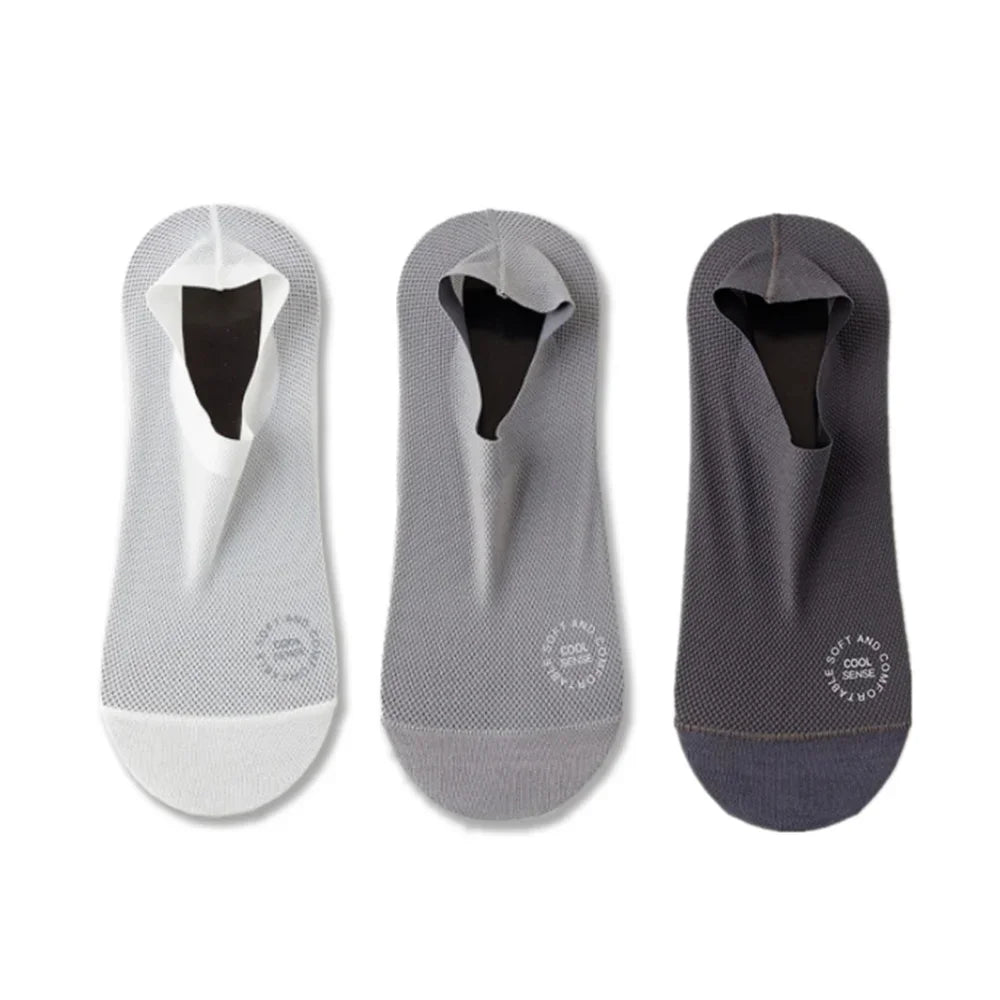 3-Pair Invisible Grip Socks Pack