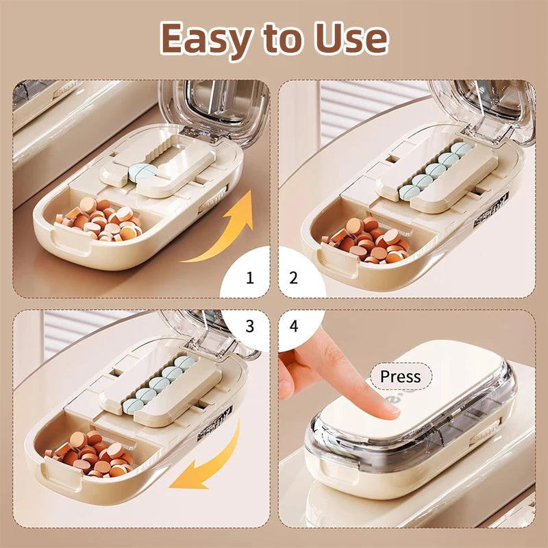 Portable Pill Box With Cutter
