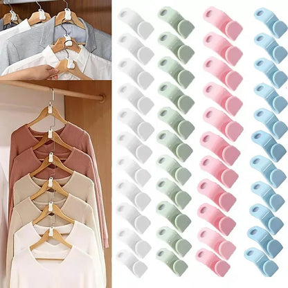 Space-Saving Clothes Hanger Connector Hooks