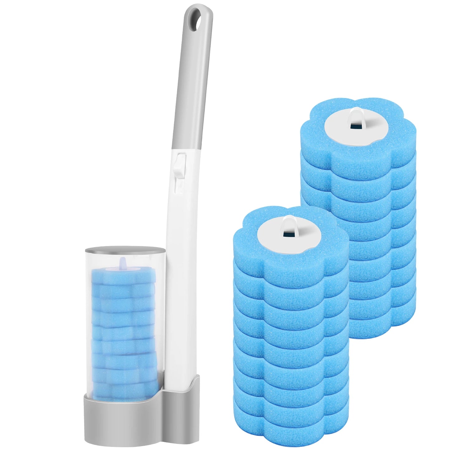 Toilet Scrubber Kit with Self-Cleaning Disposable Pads