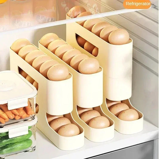 Egg Holder for Fridge, Eggs Dispenser Auto Rolling