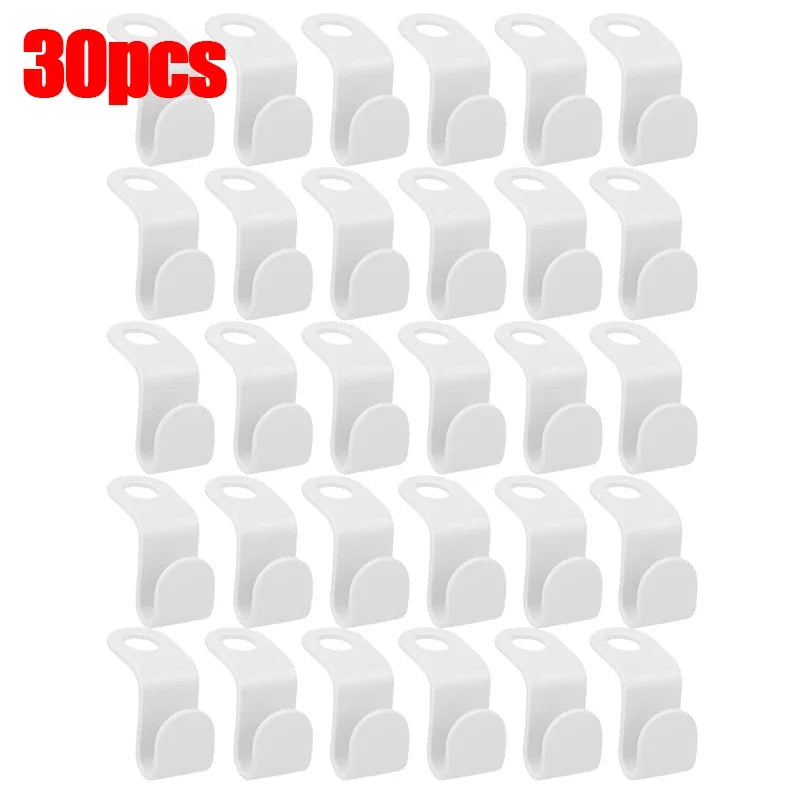 Space-Saving Clothes Hanger Connector Hooks