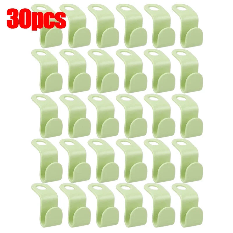 Space-Saving Clothes Hanger Connector Hooks