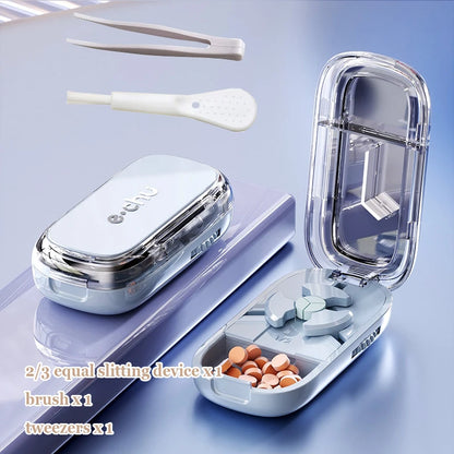 Portable Pill Box With Cutter