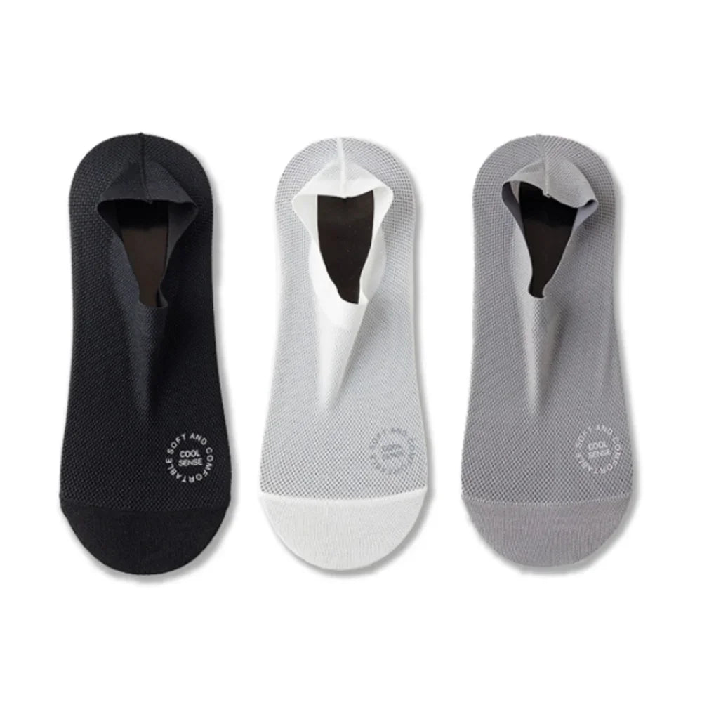 3-Pair Invisible Grip Socks Pack