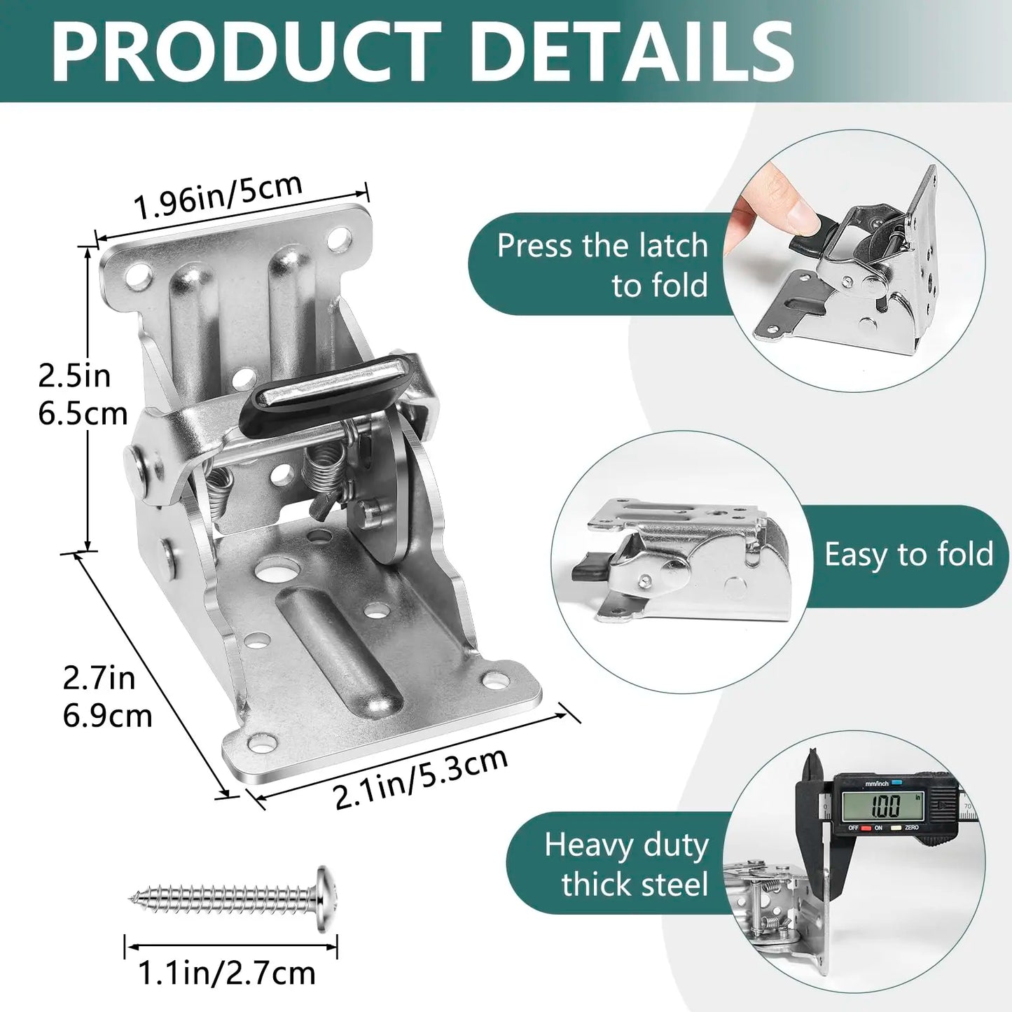 90 Degrees Self-locking Folding Hinge Anti-corrosion Invisible Connector