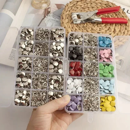 Metal Snap Buttons with Fastener Pliers Kit
