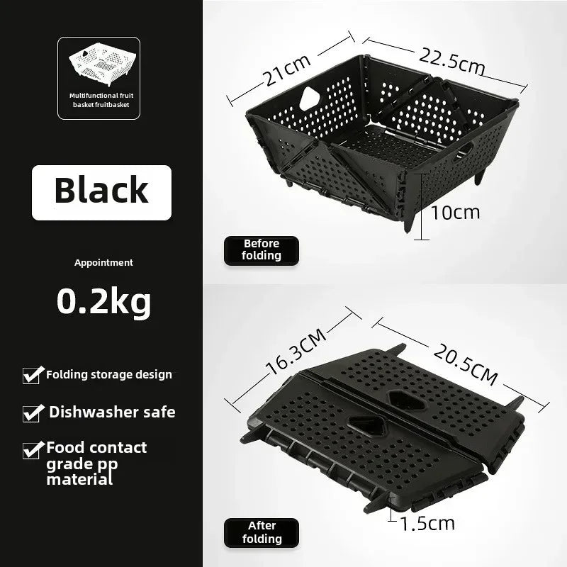 Foldable Multi-Functional Draining Storage Basket
