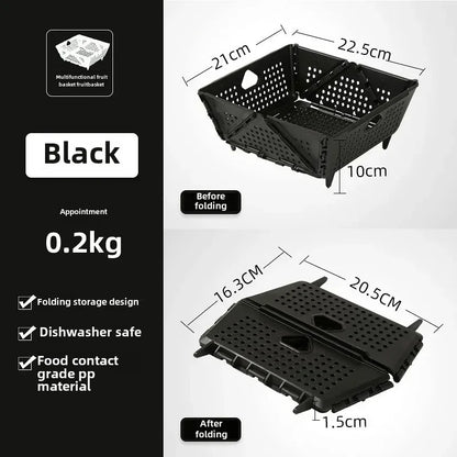Foldable Multi-Functional Draining Storage Basket