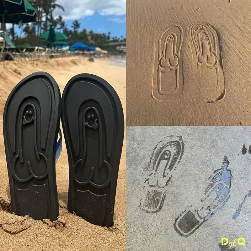 Hidden Print Beach Flops