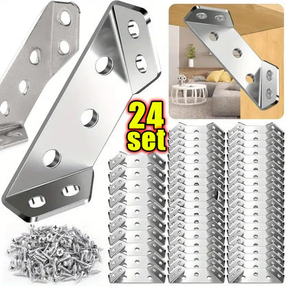 Stainless Steel Corner Connector Bracket with Screws