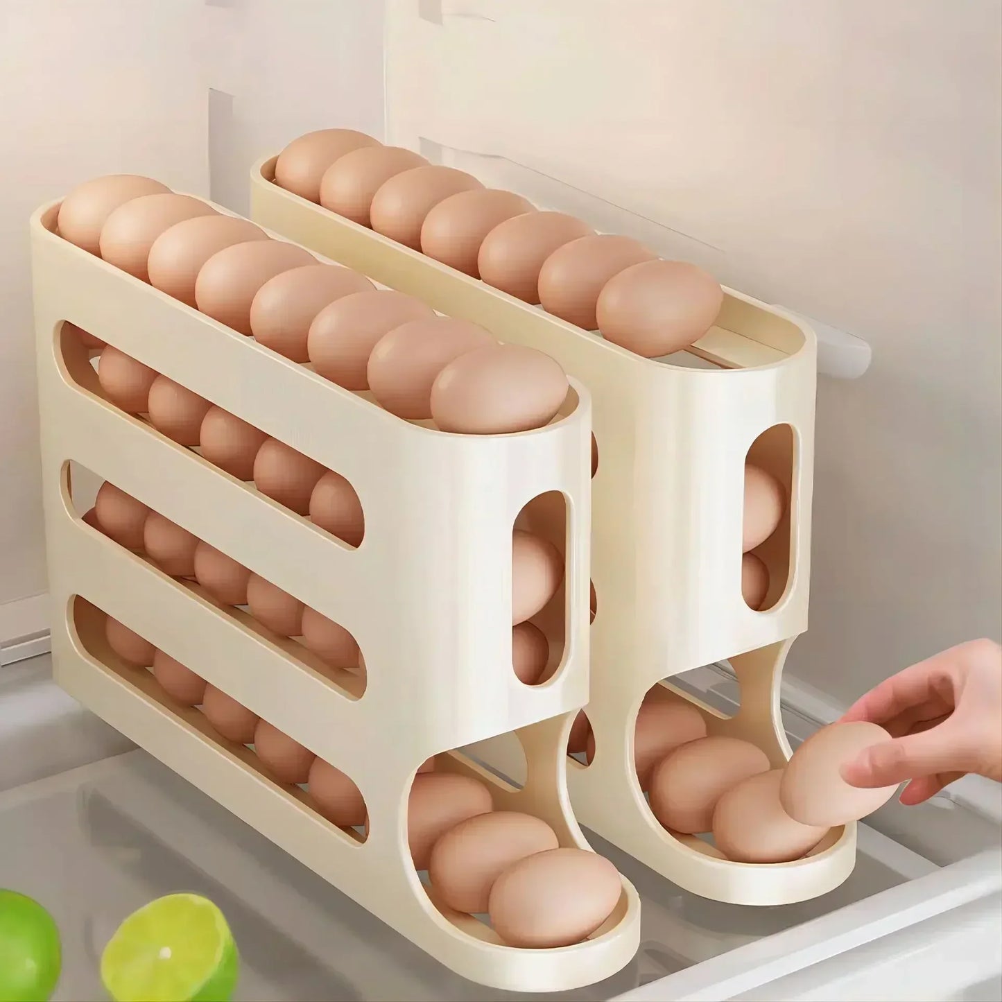 Egg Holder for Fridge, Eggs Dispenser Auto Rolling