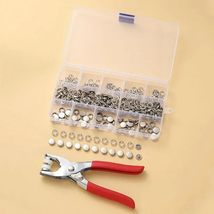 Metal Snap Buttons with Fastener Pliers Kit
