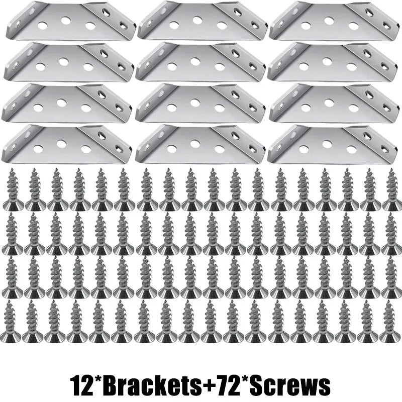 Stainless Steel Corner Connector Bracket with Screws