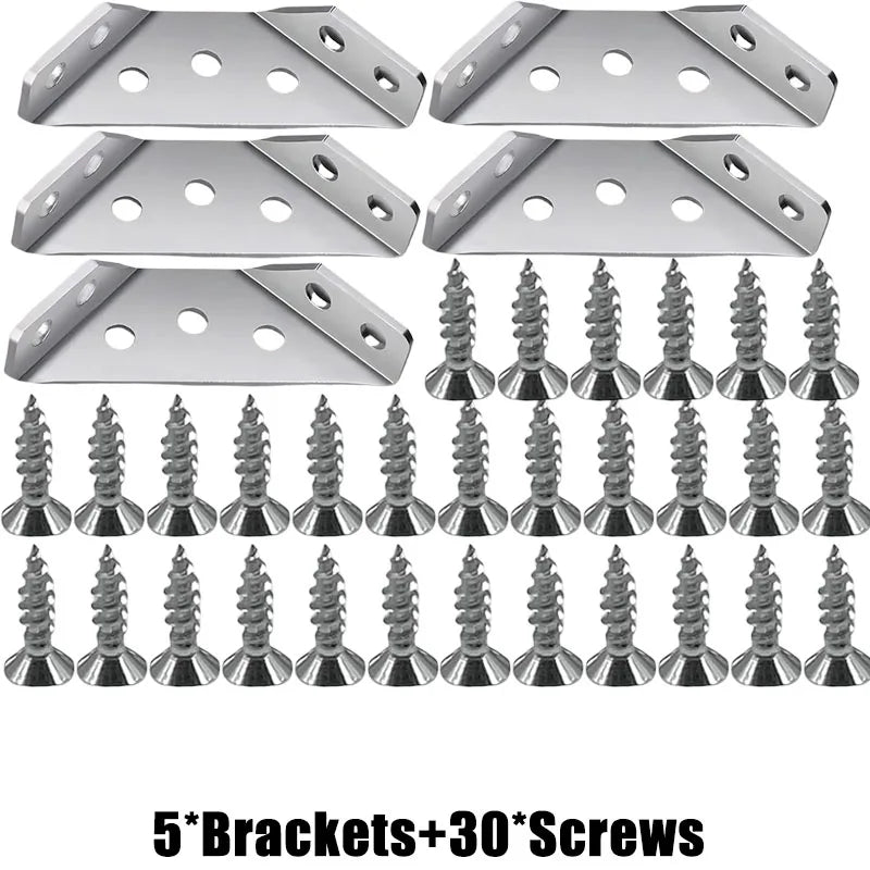 Stainless Steel Corner Connector Bracket with Screws