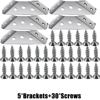 Stainless Steel Corner Connector Bracket with Screws