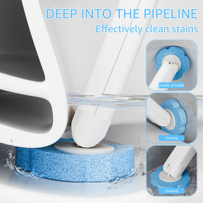 Toilet Scrubber Kit with Self-Cleaning Disposable Pads