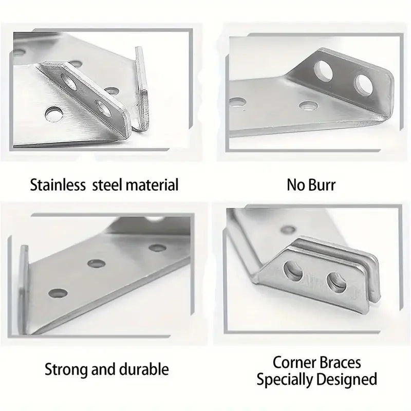 Stainless Steel Corner Connector Bracket with Screws