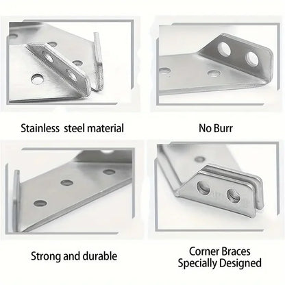 Stainless Steel Corner Connector Bracket with Screws