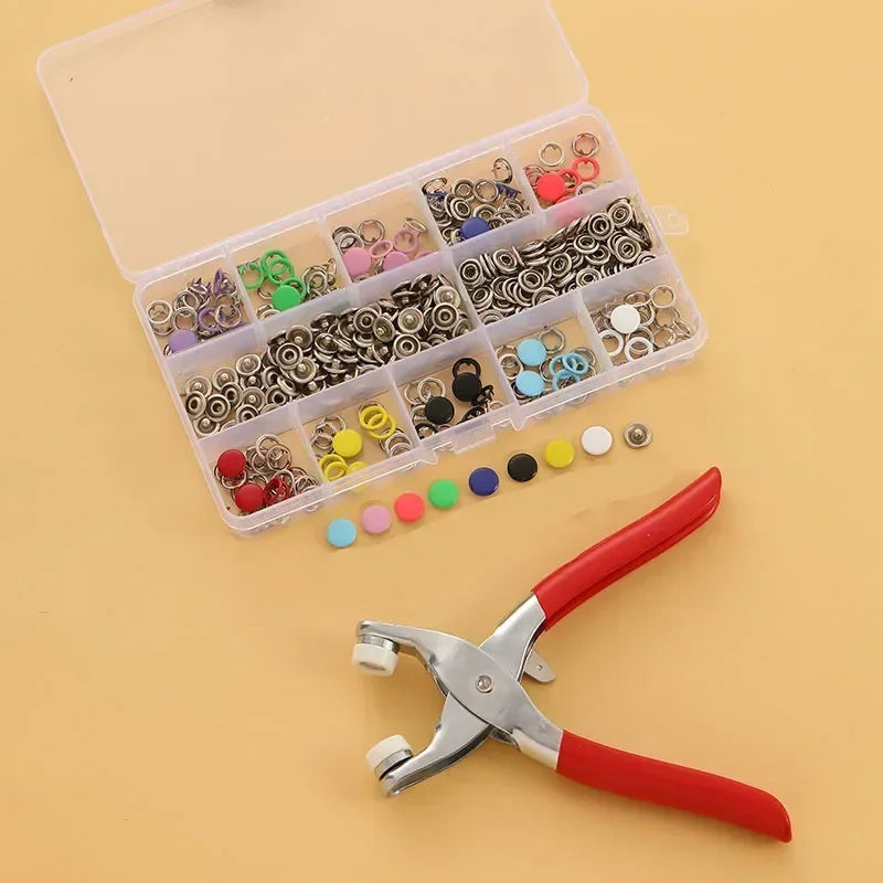 Metal Snap Buttons with Fastener Pliers Kit