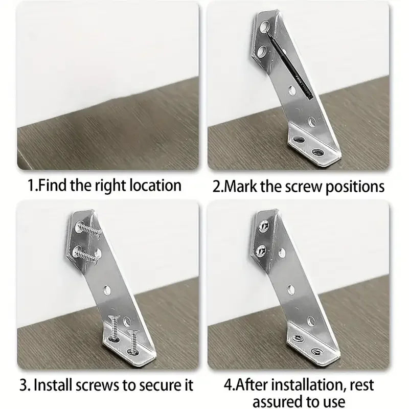 Stainless Steel Corner Connector Bracket with Screws