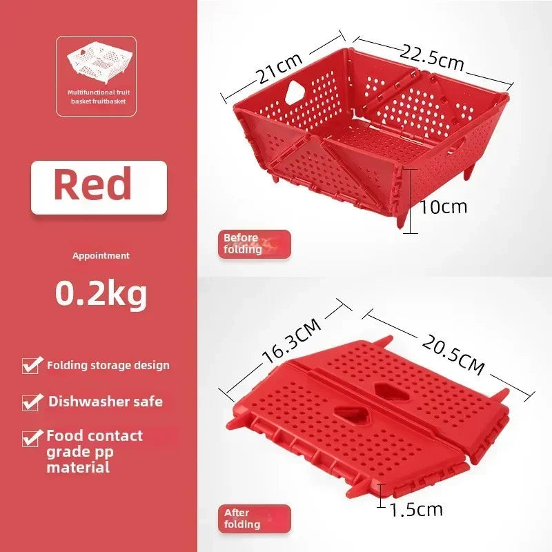 Foldable Multi-Functional Draining Storage Basket
