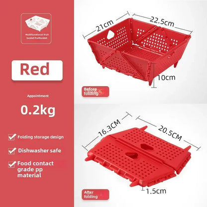 Foldable Multi-Functional Draining Storage Basket