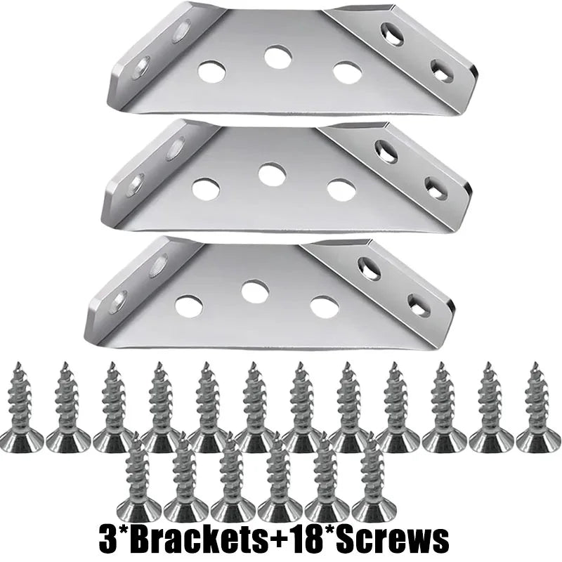 Stainless Steel Corner Connector Bracket with Screws