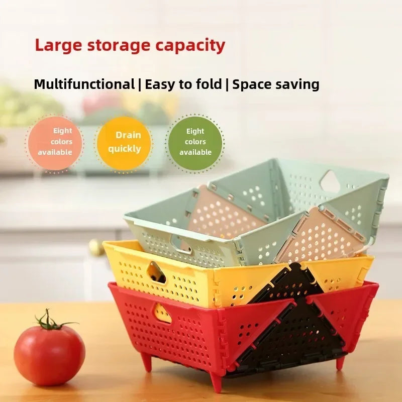 Foldable Multi-Functional Draining Storage Basket