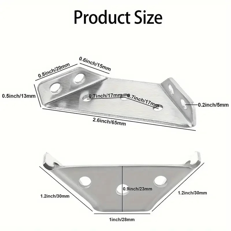 Stainless Steel Corner Connector Bracket with Screws