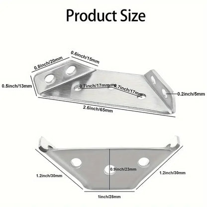 Stainless Steel Corner Connector Bracket with Screws